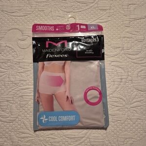 Maidenform flexees women's XL boy short light shapewear Beige NWT